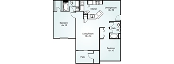 Magnolia two bedroom floorplan