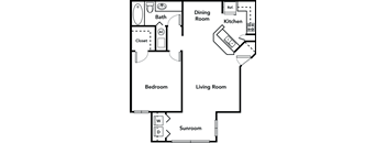 1 bedroom 1 bathroom floorplan