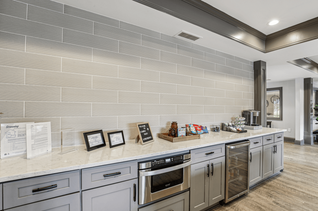 clubhouse kitchen with stainless appliances