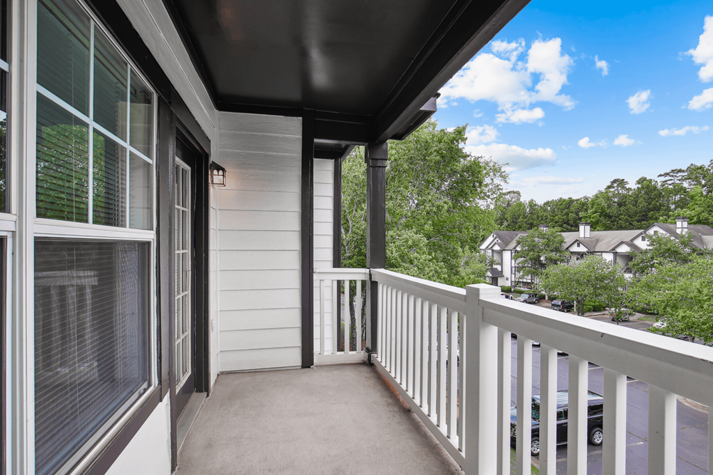 apartment balcony with white fencing