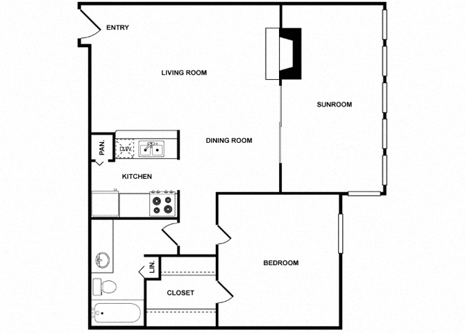 One Bedroom One Bathroom Floor Plan 841 Square Feet