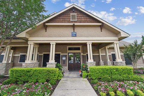 A building with a brown roof and a sign that says "350" on it.