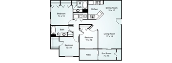 Redwood three bedroom floorplan