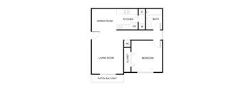 one bedroom one bathroom floorplan