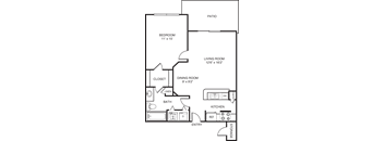 1 bedroom 1 bathroom floor plan