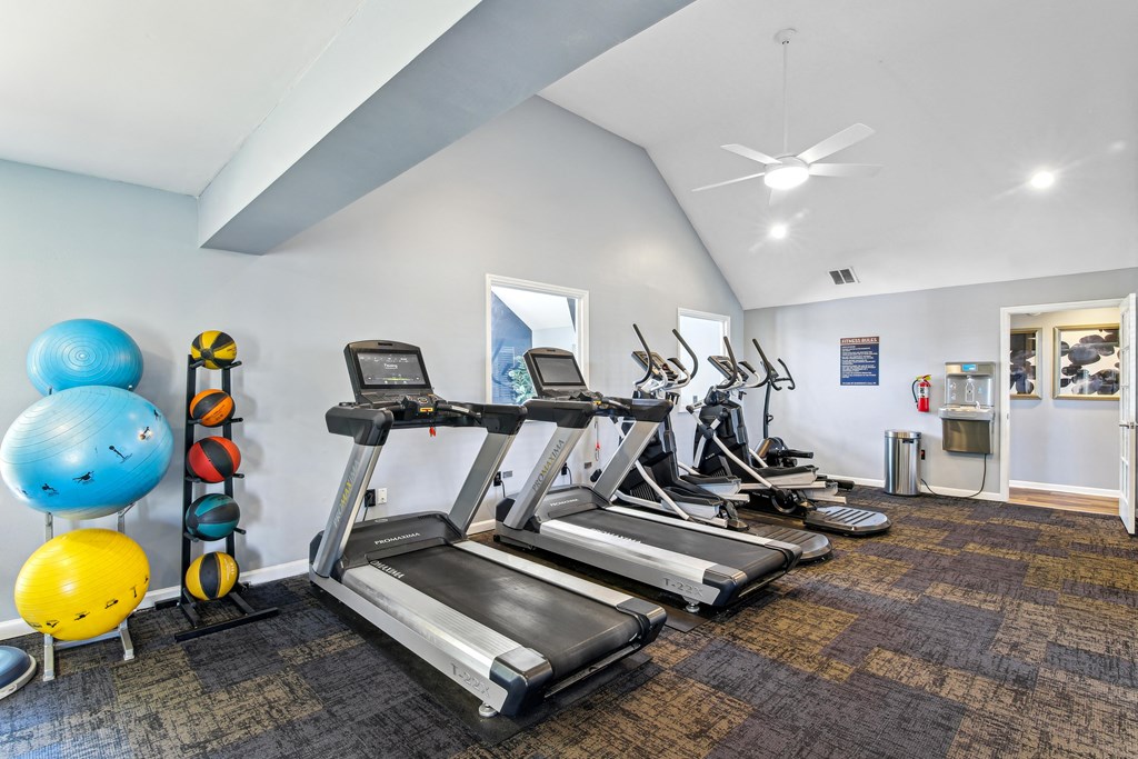 the gym with treadmills and other exercise equipment at 1861 muleshoe road