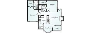 Two Bedroom Two Bathroom The Drake 1060 sq ft