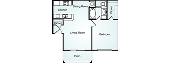 One Bedroom One Bathroom The Eagle 690 sq ft