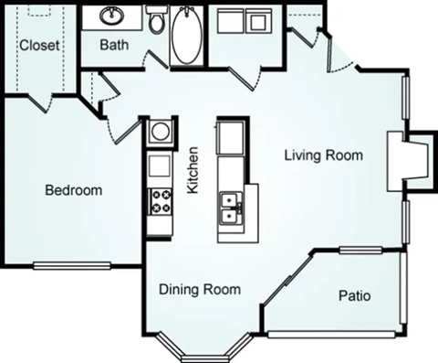 One Bedroom One Bathroom The Osprey 800 sq ft