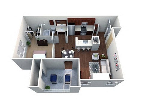 One bedroom floorplan