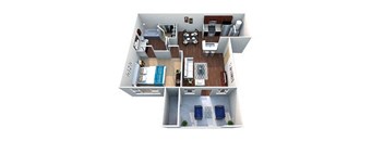 One bedroom floorplan