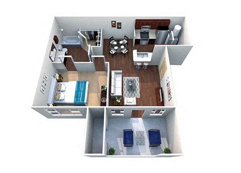 One bedroom floorplan