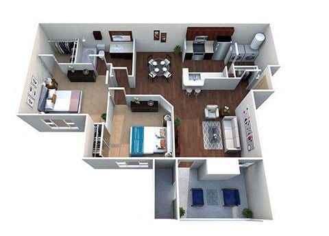 Two bedroom floorplan
