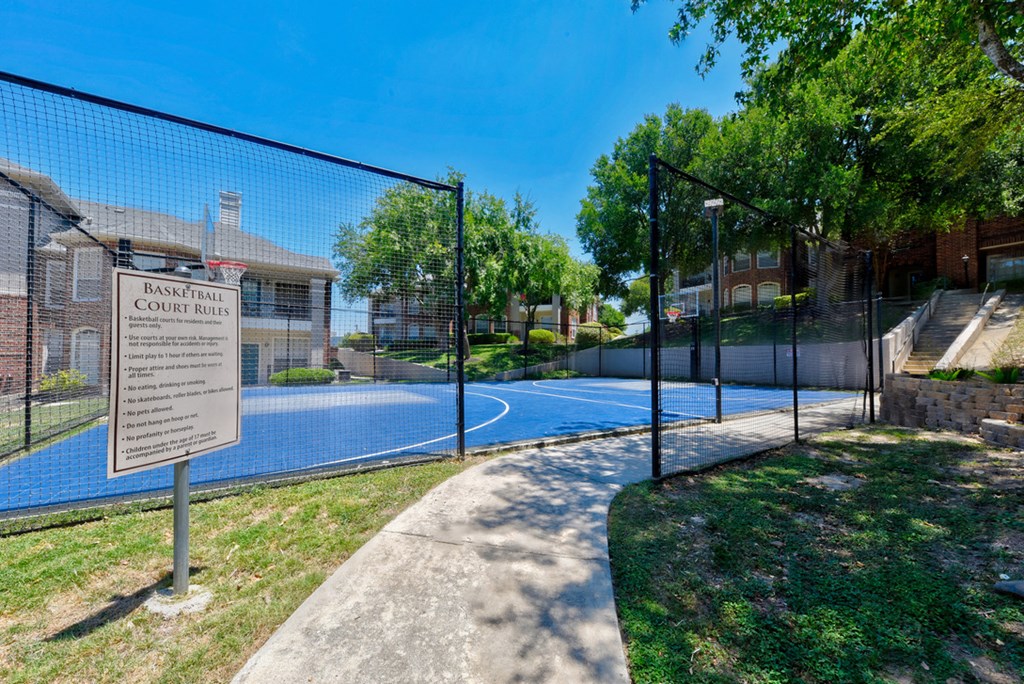 an outdoor basketball court