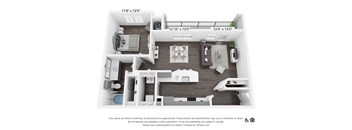 A1B Floor Plan at 3500 Westlake Apartments, Greystar Real Estate, Texas