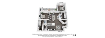 B2 Floor Plan at 3500 Westlake Apartments,  Greystar Real Estate, Austin, TX, 78746