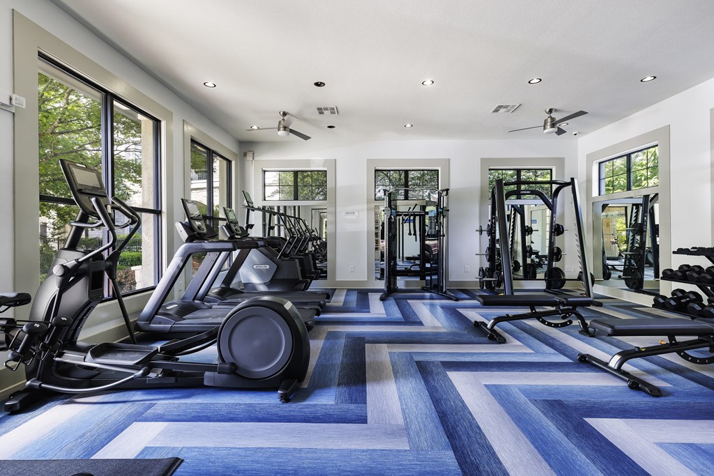 A Gym With Treadmills at 3500 Westlake Apartments, Austin, Texas