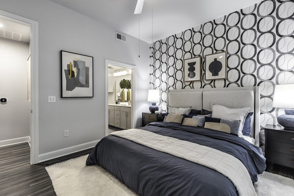 A Bedroom With Large Bed at 3500 Westlake Apartments, Austin, Texas