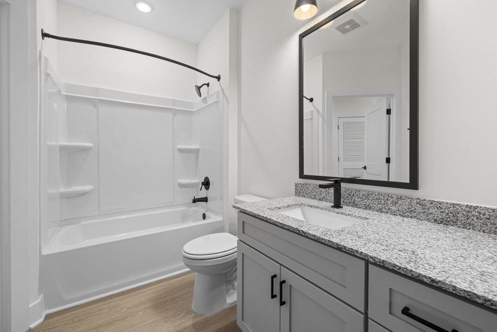 a bathroom with a sink and a toilet and a bath tub