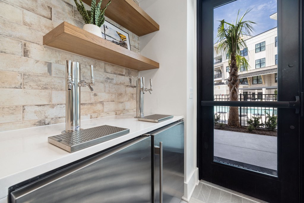 kitchen area with tap machines