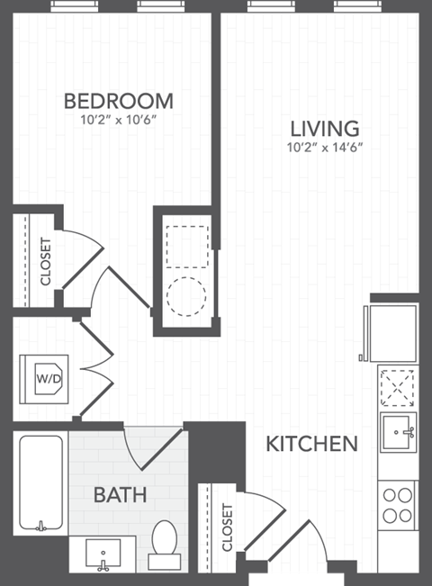 a floor plan of a room with a bedroom and a bathroom