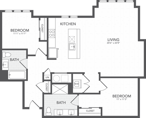 a floor plan of a house with a bedroom and a living room