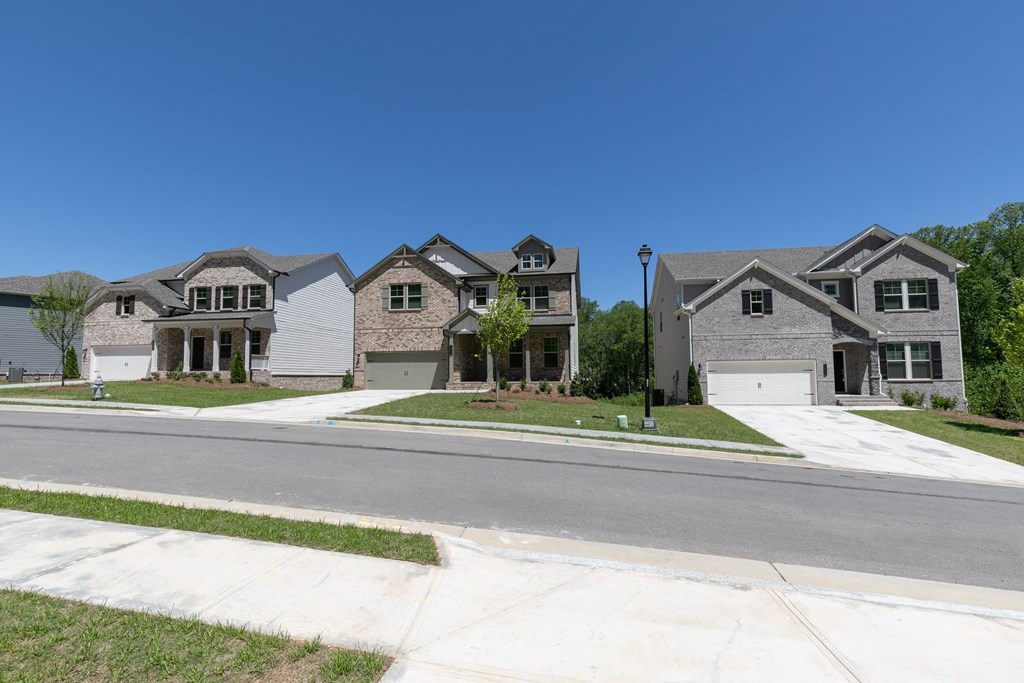 a row of houses on a street