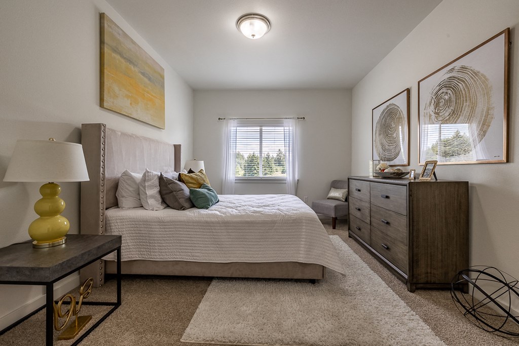 bedroom with large bed and window