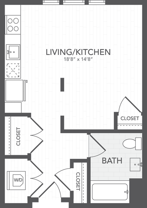 a floor plan of a bedroom apartment with a bathroom and a closet
