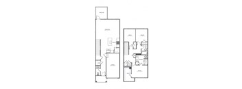 a blueprint of three floor plans of a house