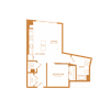 1 bed 1 bath 640 sf