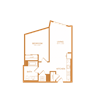 1 bed 1 bath 643 sf