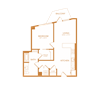 1 bed 1 bath 672 sf