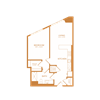 1 bed 1 bath 682 sf