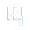 1 bed 1 bath 696 sf
