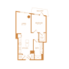 1 bed 1 bath 702 sf