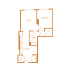 1 bed 1 bath 703 sf