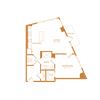 1 bed 1 bath 714 sf