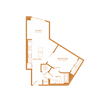 1 bed 1 bath 627 sf