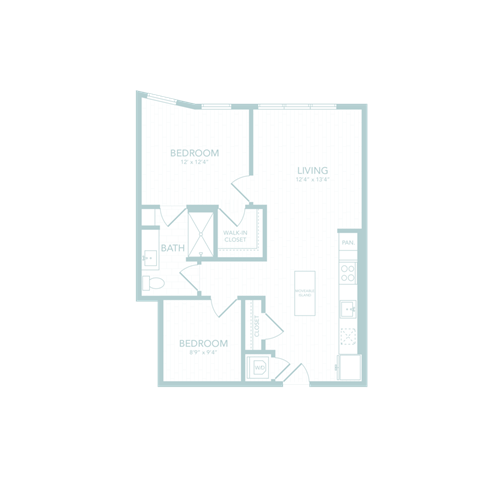 1 bed 1 bath with den 795 sf