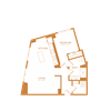 1 bed 1 bath 876 sf