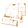 2 bed 2 bath 1099 sf