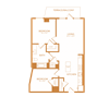2 bed 1 bath 823 sf