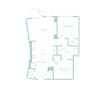 2 bed 1 bath 873 sf