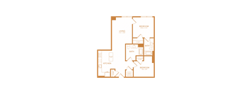 2 bed 2 bath 890 sf