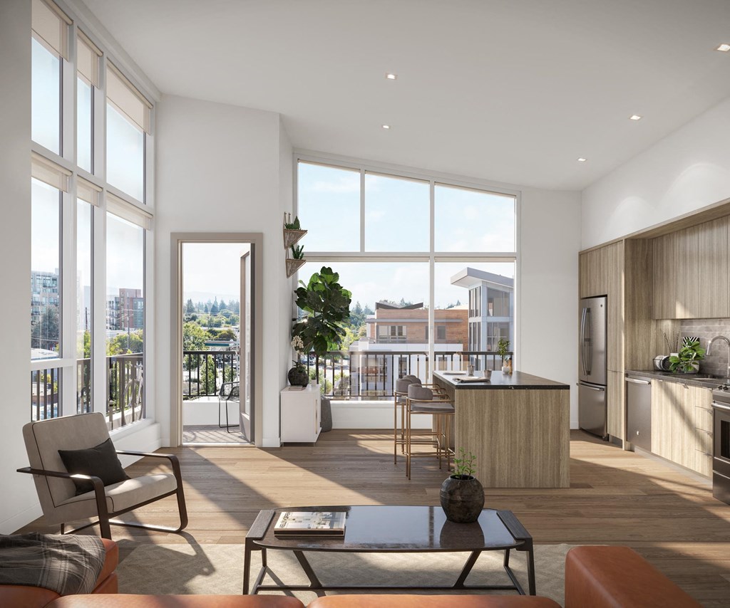 Open Living Room Floor Plan with High Ceilings