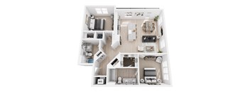 a 3 bedroom floor plan of a 2100 sq ft apartment