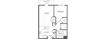a floor plan of a bedroom apartment with a bathroom and a kitchen