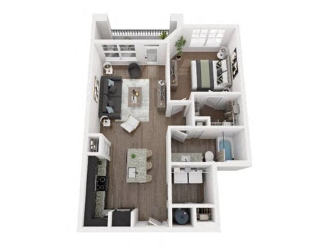 a 1 bedroom floor plan  villas at spring creek apartments