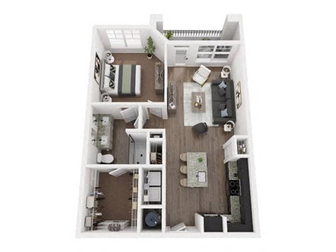 a 1 bedroom floor plan  the crossings